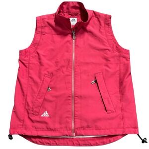 Vintage Adidas Women's‎ Red Climashell Wind Sleeveless Lined Jacket Y2K Size S/P